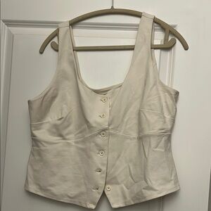 a new day Cream Button-Front Top